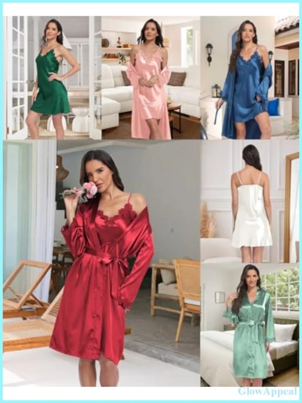 Satin Nightgown & Robe Set 2 Piece Silk Bridal Pajama Set